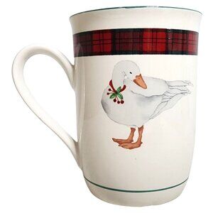 Vintage Charles Roberts Limited Tartan Goose Coffee Cup Mug Tea Japan Christmas